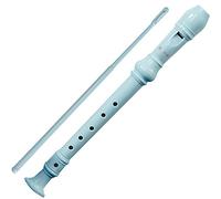 School Teaching German ABS Resin Long Wind Instrument, Music Recorder Instrument, Beginner 6 Hole/8 Hole C Key Soprano Recorder, Storage Bag + Cleaning Stick(Blue A)