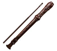 School Teaching German ABS Resin Long Wind Instrument, Music Recorder Instrument, Beginner 6 Hole/8 Hole C Key Soprano Recorder, Storage Bag + Cleaning Stick(Brown A)