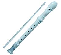 School Teaching German ABS Resin Long Wind Instrument, Music Recorder Instrument, Beginner 6 Hole/8 Hole C Key Soprano Recorder, Storage Bag + Cleaning Stick(Blue B)