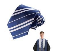 School Tie,Harry Red Striped Neckties,Wizard World Uniform Student Party Cosplay for Costume Necktie for Halloween,Gryffindor,Fancy Dress Accessories Daily,Use for Children's Mens＆Adult (Blue)