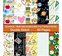 School Time Background Scrapbook Paper 40 Pages 20 Sheets: Double Sided Pattern Paper for Scrapbooking, Card Making, Origami, DIY and More