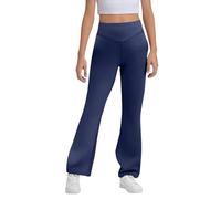 School Trousers for Girls UK Navy Blue Half Elasticated Waist Junior High School Uniform Tight Comfortable Flexible Casual Teenages Slim Fit Dress Pants with Pockets 4-5 5-6 6-7 8-9 9-10 Years Old