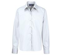 School Uniform Girls Button Up Twin Pack Long Sleeve Blouses (Suitable Tor Ties) White