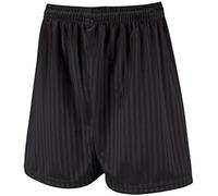 School Uniform Shadow Stripe Long Leg Boys Shorts Black 30-32"