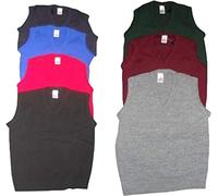School Uniform V Neck Tank Top Kids Knitted Sleeveless Jumper Royal 8-9yrs