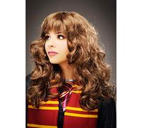 School Witch Book Character Brown Curly Wig with Fringe