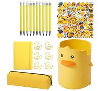 School Writing Kit, Cartoon Stationery Set | School Writing Department on the Theme of Cartoon Duck for Children - Pens for Studying and Writing Notebook for and FI