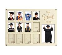 School Years Picture Frame K-12 School Growth Record Collage Picture Frame, 12 Frames for 3x2 Photos and 1 Frame for 4x6 Photo, Multi Frames Wall Decor for Kindergarten to 12th