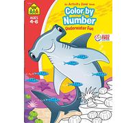School Zone - Color By Number Underwater Fun Workbook - 64 Pages, Ages 4 to 6, Kindergarten, 1st Grade, Numerical Order, Coloring, Sea Creatures, and More (School Zone Activity Zone® Workbook Series)