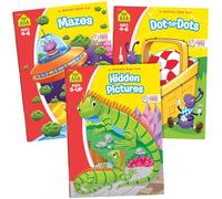 School Zone - Hidden Pictures, Mazes & Dot-to-Dot Activity Zone® 3-Pack Workbook Set - 192 Pages, Ages 4-6, Preschool, Kindergarten, 1st Grade (School Zone Activity Zone® Workbook Series)