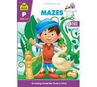 School Zone - Mazes Workbook - 64 Pages, Ages 3 to 5, Preschool, Kindergarten, Maze Puzzles, Wide Paths, Colorful Pictures, Problem-Solving, and More (School Zone Get Ready!™ Book Series)