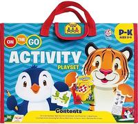 School Zone - On The Go Activity Learning Playset - Ages 3-6, Preschool, Kindergarten, Workbooks, Flash Cards, Educational Games, Write & Reuse, Puzzles, Carrying Case, Pencil & Wipe-Clean Marker