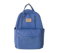 Schoolbag Female College Students Simple Senior Sense High School Junior High School Students Large Capacity Backpack New Computer Backpack Wheeled Backpack (Blue, One Size)