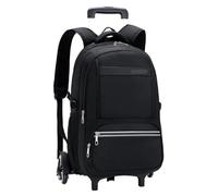 Schoolbag with Wheels Wheeled Bookbag for Primary Middle School Boys Rolling School-Backpack Rolling Luggage for School(Black 6 Wheels)