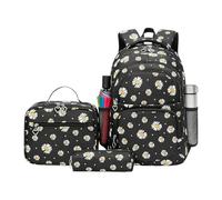 Schoolgirl Backpack - Lunch Set with Backpack - Cute High School Backpack Set for Students, Teens, Boys, Girls, Youth, Travel, Holidays, Daily Outings, Black, Consulte la descripción, See description