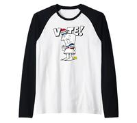 Schoolhouse Rock Vote with Bill Vintage Cartoon Raglan Baseball Tee