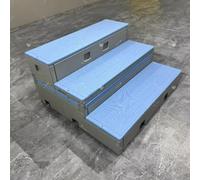 School's New PE Plastic Choir Stage Is A Mobile, Flip-up, Folding Platform With Three-tiered Movable Dance Steps For The Music Classroom(Lake blue)