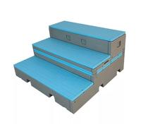 School's New PE Plastic Choir Stage Is A Mobile, Flip-up, Folding Platform With Three-tiered Movable Dance Steps For The Music Classroom(Lake blue)