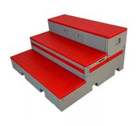 School's New PE Plastic Choir Stage Is A Mobile, Flip-up, Folding Platform With Three-tiered Movable Dance Steps For The Music Classroom(Red)