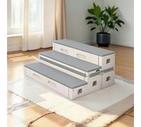 School's New PE Plastic Choir Stage Is A Mobile, Flip-up, Folding Platform With Three-tiered Movable Dance Steps For The Music Classroom(Grey)