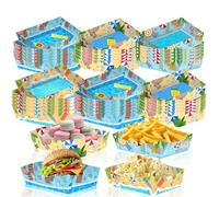 Schools Out for Summer Party Supplies Happy Last Day Hello Summer Paper Food Trays End of School Paper Serving Snack Trays Hot Dog Trays for School Hello Summer Swimming Pool Themed Party Supplies