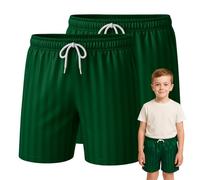 SchoolStitch® Girls Boys Shadow Stripe PE Shorts, Pack of 2 Kids Unisex Drawstring Waist Football Shorts, Sports Gym Running School Stretchy Boys and Girls’ Activewear Short Pants, Ages 2-13