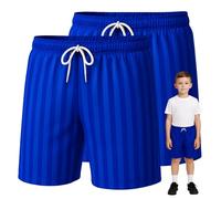 SchoolStitch® Girls Boys Shadow Stripe PE Shorts, Pack of 2 Kids Unisex Drawstring Waist Football Shorts, Sports Gym Running School Stretchy Boys and Girls’ Activewear Short Pants, Ages 2-13