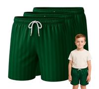 SchoolStitch® Girls Boys Shadow Stripe PE Shorts, Pack of 3 Kids Unisex Drawstring Waist Stretchy Football Shorts, Boys and Girls’ Activewear School Sports Gym Running Short Pants, Ages 2-13