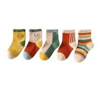 SchoolStitch® Kids Boys Socks, 5/10 Pairs Soft Breathable Cotton Fun Dinosaur, Smiley and Teddy Bear Socks for Infants, Toddlers, Kids Age 1-8 Years