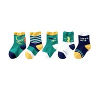 SchoolStitch® Kids Boys Socks, 5/10 Pairs Soft Breathable Cotton Fun Dinosaur, Smiley and Teddy Bear Socks for Infants, Toddlers, Kids Age 1-8 Years