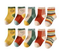 SchoolStitch® Kids Boys Socks, 5/10 Pairs Soft Breathable Cotton Fun Dinosaur, Smiley and Teddy Bear Socks for Infants, Toddlers, Kids Age 1-8 Years