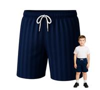 SchoolStitch® Kids Unisex Shadow Stripe PE Shorts, Girls Boys Drawstring Waist Football Shorts, School Sports Gym Running Boys and Girls’ Activewear Stretchy Short Pants, Ages 2-13 Blue