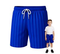 SchoolStitch® Kids Unisex Shadow Stripe PE Shorts, Girls Boys Drawstring Waist Football Shorts, School Sports Gym Running Boys and Girls’ Activewear Stretchy Short Pants, Ages 2-13 Royal Blue