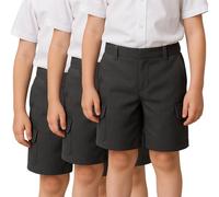 SchoolStitch® Pack of 3 Cargo School Shorts for Boys Pull Ups, 3-13 Years