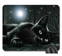 Schoolsupplies Black cat in moonlight Mouse Pad, Mousepad (Cats Mouse Pad)