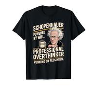 Schopenhauer Professional Overthinker Powered by Will Value Graphic T-Shirt, Men, Black, M