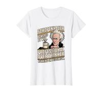 Schopenhauer Professional Overthinker Powered by Will Value Graphic T-Shirt, Women, White, M