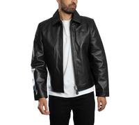 Schott Men's LC9800 Blouson Plain or unicolor Long sleeve Jacket - Black - Black - Large