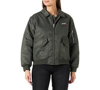 Schott NYC Women's Danwrs CWU Fit Loop Schott Jacket, Sage Khaki, M