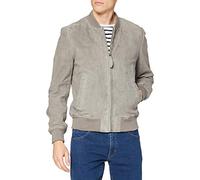 Schott NYC Men's Bomber Suede Leather Jackets, Light Grey, M