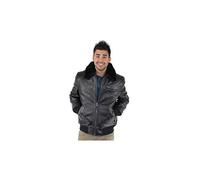 Schott NYC Men's Lc1380 Flight Leather Long Sleeve Jacket, Black, Small