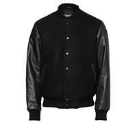 Schott NYC Men's Lcusa Leather Jacket, Black/Black, Medium