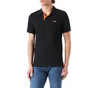 Schott NYC Men's PSMILTON Polo Shirt, Black/Orange, M