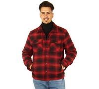 Schott NYC Men's Timber1 Jacket, Red Checks, S