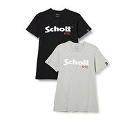 Schott NYC Men's Ts01mclogo T-Shirt Not Applicable, Black/H.Grey, M