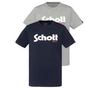 Schott NYC Men's Tspklogo T-Shirt, Blue, M EU