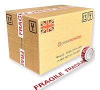 Schott Packaging 5x Single Wall Moving Boxes and Fragile Tape Kit - Strong Large Cardboard Moving House Boxes 508mm x 305mm x 305mm - Fragile Packing Tape 48mm x 66m for Storage Home Moving