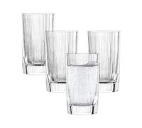 Schott Zwiesel Drinking Glasses Fave (Set of 4), Modern Drinking Glass for Long Drinks and Water with grooved Rim and Cut-Outs, Dishwasher-Safe Crystal Glasses (Art. no. 124300)