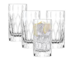 Schott Zwiesel Highball Glasses Age (Set of 4), Modern Drinking Glass for Long Drinks with grooved Rim, Dishwasher-Safe Crystal Glasses (Art. no. 124301)