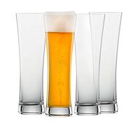 Schott Zwiesel Wheat Beer Glasses 0.3 l Beer Basic (Set of 4), Straight-Lined Wheat Beer Glasses for Wheat Beer, Dishwasher-Safe Tritan Crystal Glasses, Made in Germany (Art. no. 130005)